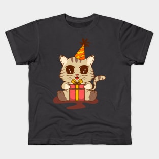 Curious Whiskers: Cat Surprise Box Unboxing Experience Kids T-Shirt